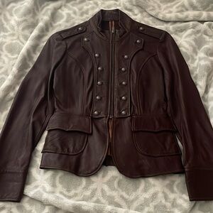 Shell leather jacket